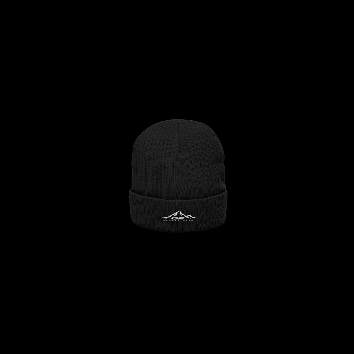 Olive Ridge Ribbed Knit Beanie (Embroidery)