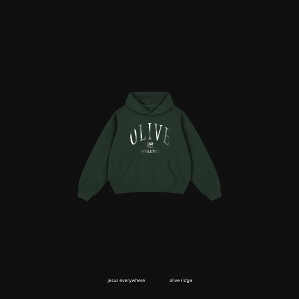 (SOLD OUT) JESUS EVERYWHERE - OLIVE RIDGE VINTAGE ATHLETICS HOODIE